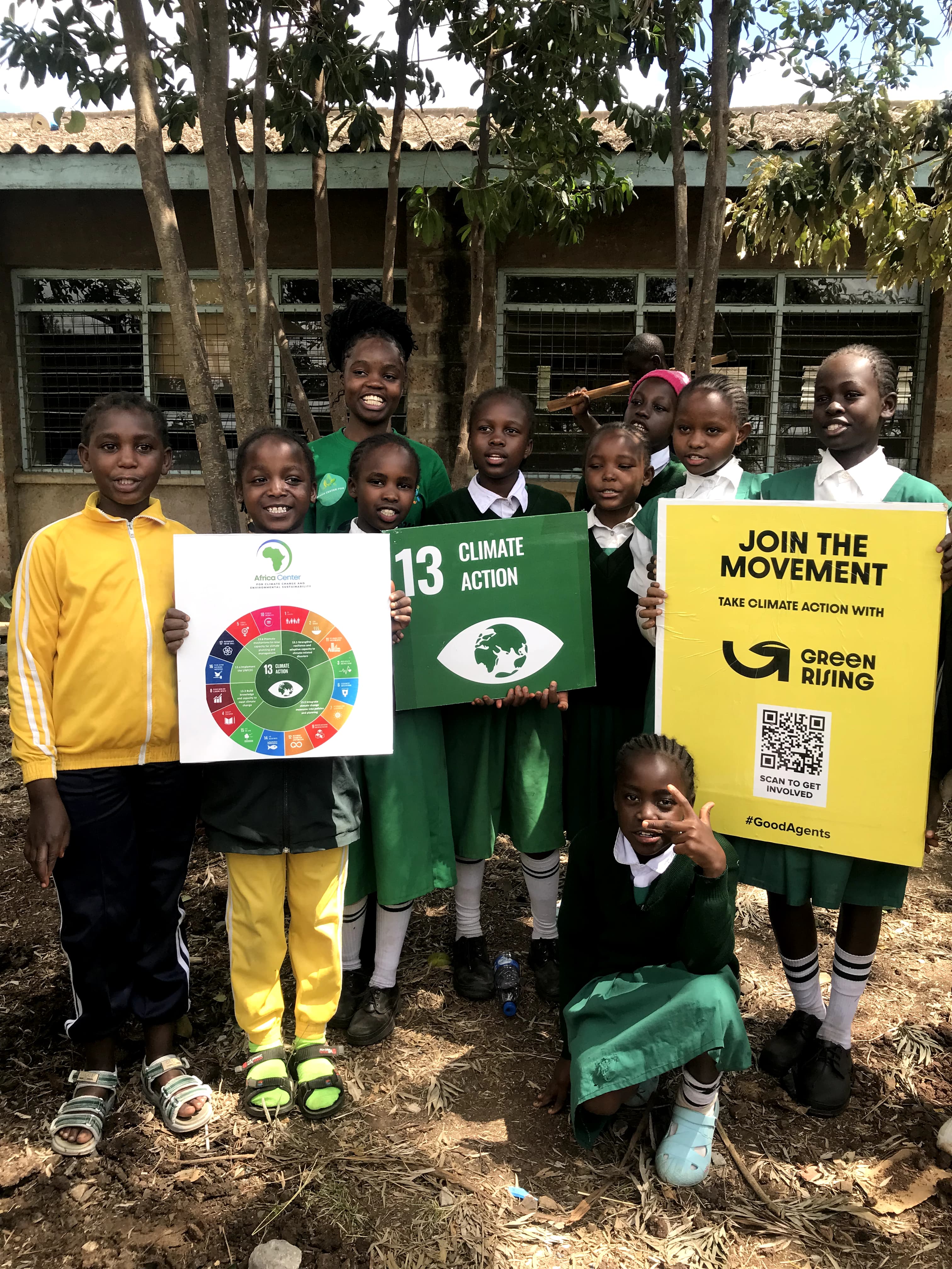 Young beneficiaries in a collaborative outdoor learning session